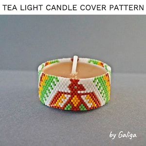 EAGLE Tea Light Holder Peyote Pattern Beading Pattern Candle Holder Hawk Beadwork Condor DIY Digital Seed Bead Pattern