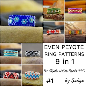 Even Peyote Ring Pattern For Beading Pattern Beaded Ring Pattern Jewelry Making DIY Instant Download Beadwork Pattern Seed Bead Ring Pattern