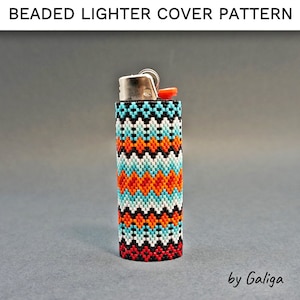 Lighter Case Pattern Ethnic Lighter Cover Beading Pattern Tribal Seed Bead Peyote Pattern Beadwork DIY Beaded Pattern Digital Download DIY