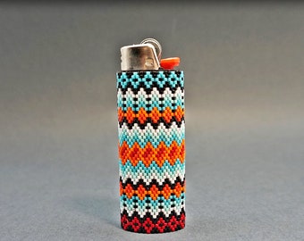 Lighter Case Pattern Ethnic Lighter Cover Beading Pattern Tribal Seed Bead Peyote Pattern Beadwork DIY Beaded Pattern Digital Download DIY
