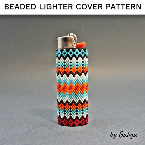 Lighter Case Pattern Ethnic Lighter Cover Beading Pattern Tribal Seed Bead Peyote Pattern Beadwork DIY Beaded Pattern Digital Download DIY