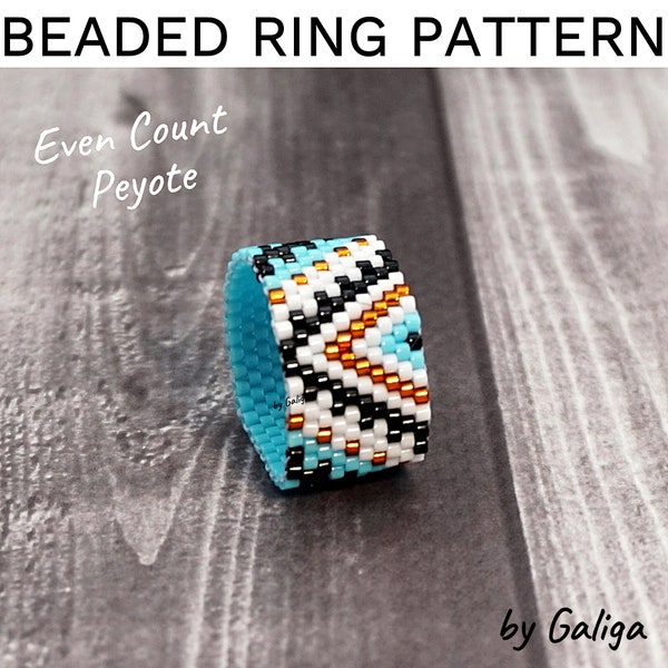 Even peyote stitch ring pattern Bead ring beaded patterns beading schema beadwork jewelry making beadwooven how to make ring seed bead ring