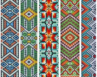 Peyote Beaded Bracelets Patterns DIY Jewelry Making Seed Bead Bracelet Ethnic Style Beading Cuff Designs Beadwork Digital Download Pattern