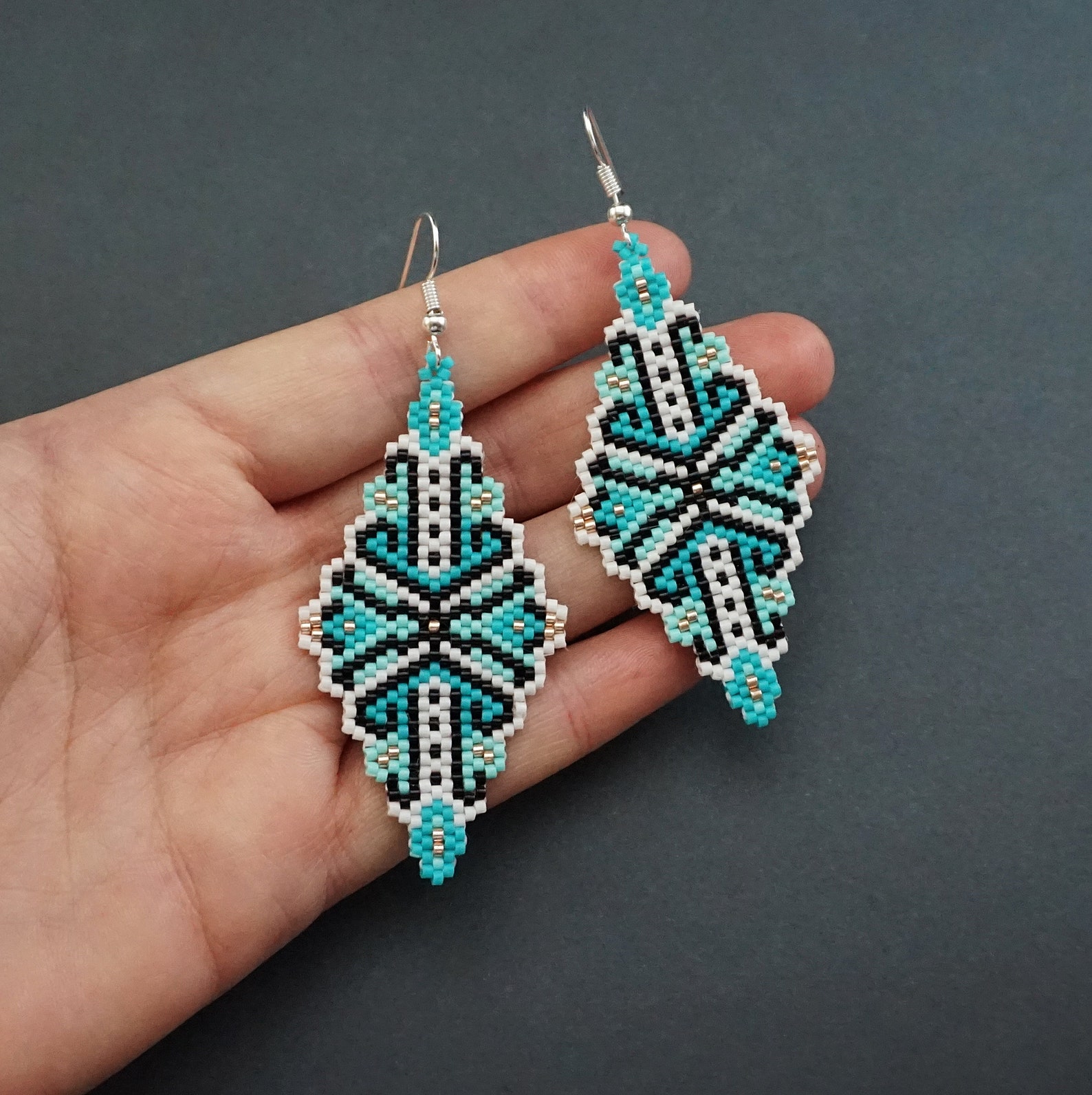 Beaded Earrings Pattern NEW Design Beading Pattern 2 - Etsy