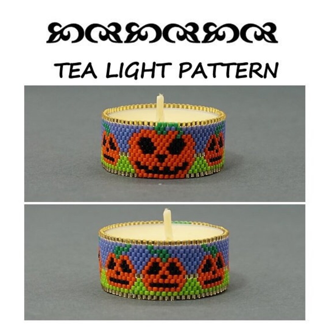 PUMPKIN Tea Light Holder Pattern Peyote HALLOWEEN Tealight Etsy