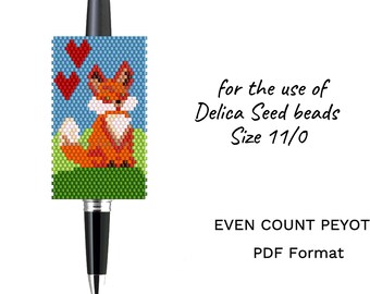 Perlen Stift Cover Muster Rotfuchs Perlen Peyote Sleeve Pen Wrap Rocailles Perlen PDF
