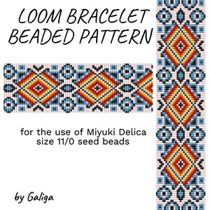 Loom beaded bracelet pattern Ethnic motives bracelet design Beadwork seed bead bracelet scheme how to make weaving beading jewelry at home