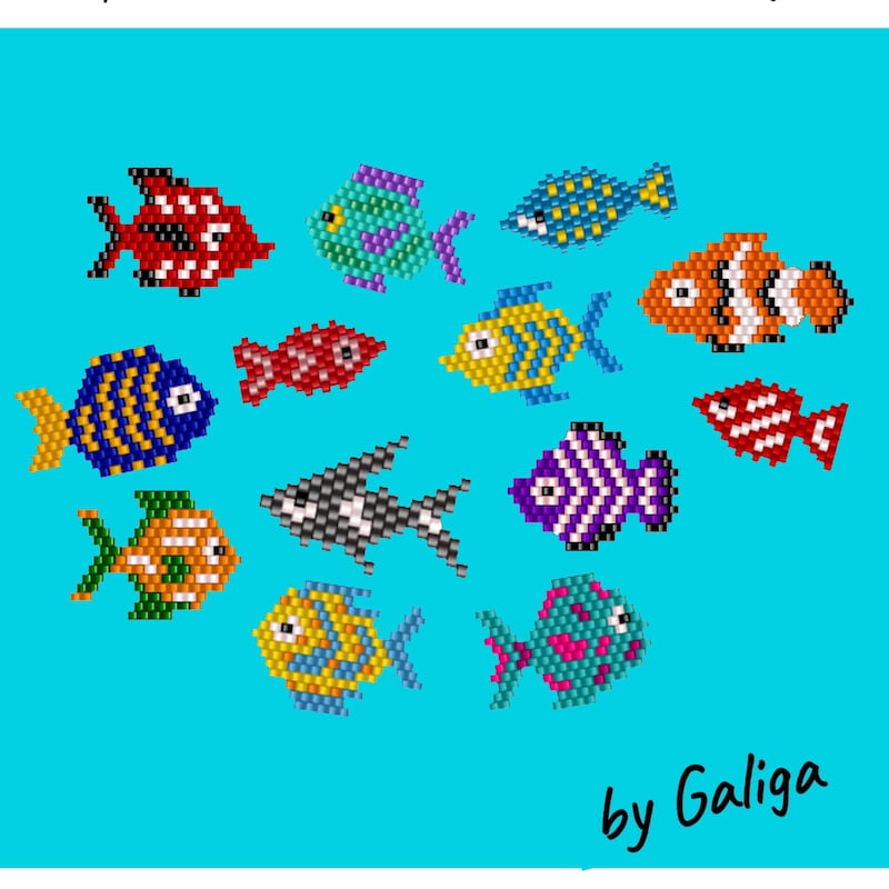 Mini Fish Pattern Mini Beaded Fish Pattern - Etsy