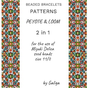 Colorful bead bracelets patterns Peyote beaded bracelet scheme Loom beading bracelet download Digital jewelry pattern Multicolor bracelet