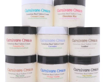 Carnivore Tallow Cream Natural Body and Face Moisturizer Grass Fed 6oz