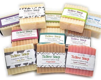Tallow Soap with Silk Protein Grass Fed Handmade Natural Luxury Cold Process