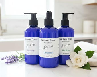 Luxury Tallow Lotion with Aloe Vera Grass Fed Body Moisturizer for Dry Skin 8oz