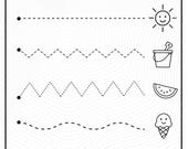 Printable Summer Line Tracing | Preschool Fine Motor Skills | Tracing Lines Worksheet