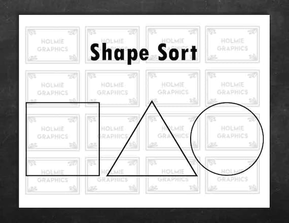 Shape Sort Sorting Shapes Shapes Square Triangle Circle | Etsy