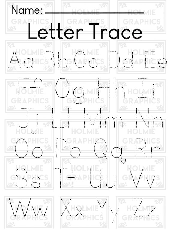 Letter Trace Alphabet Trace ABC Trace Abcs Etsy Letter trace alphabet trace abc trace abcs etsy