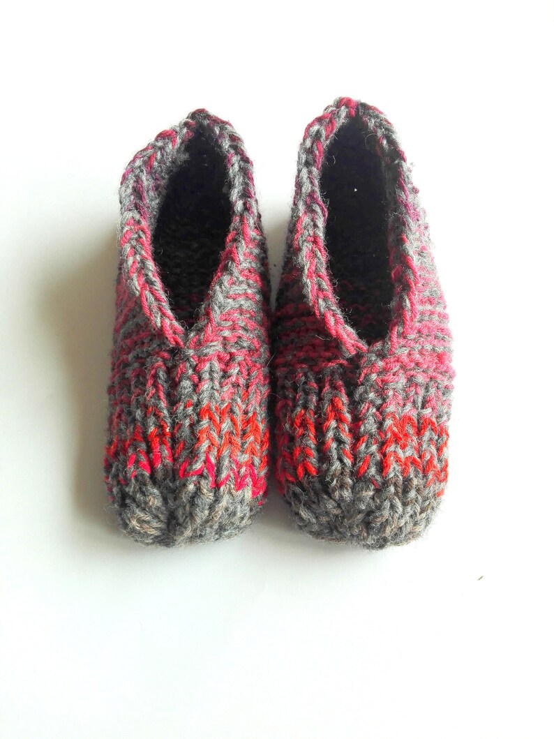 Gray Purple Womens Bedroom Slippers Knitted Adult Home Socks Guests Knitted Slippers Chunky Soft Gift Idea For Women Christmas Red Slippers