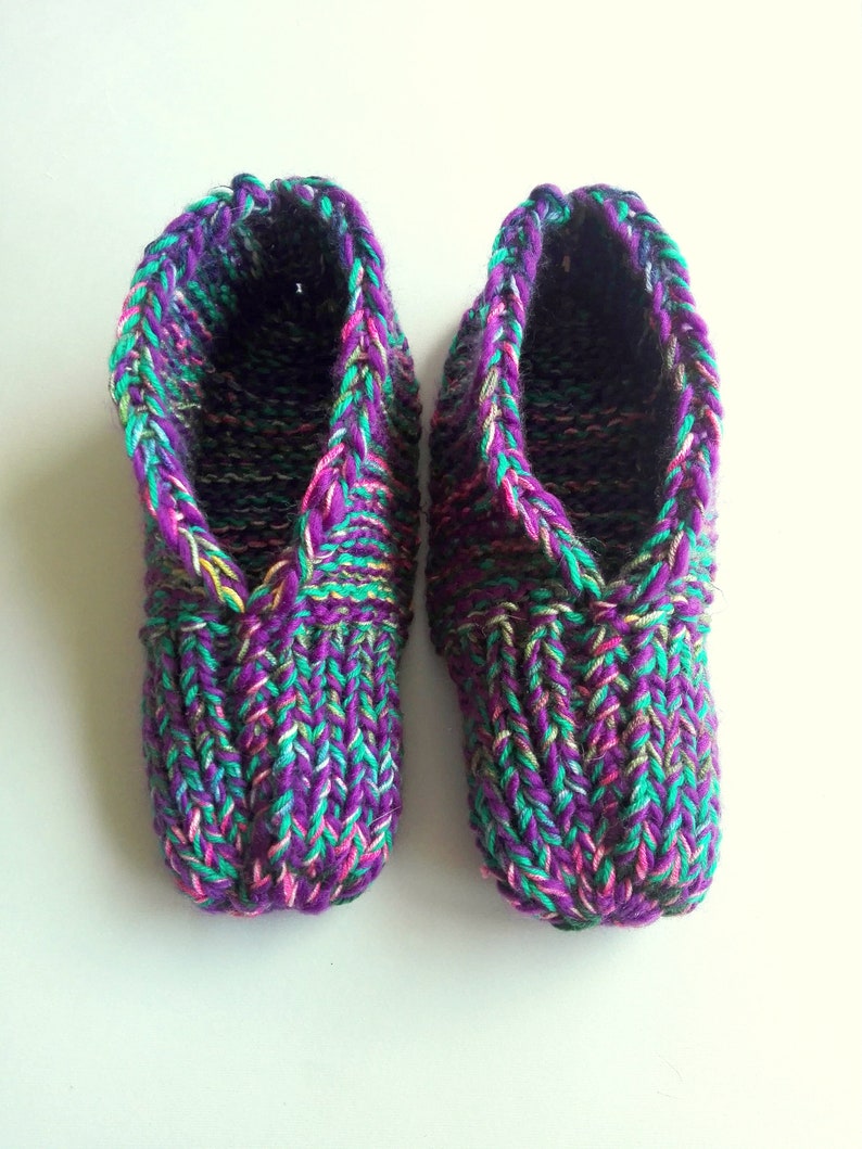 Purple Rainbow Slippers Bedroom Soft Slippers For Women Guests Knitted Slippers Chunky Home Boots Crazy Gift For Girlfriend