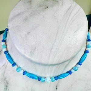 Mystic Electric Aqua & Seafoam Beads Necklace Chatoyant iridescent Rainbow Opal choker Jewelry | Accent Gift | Everyday Statement