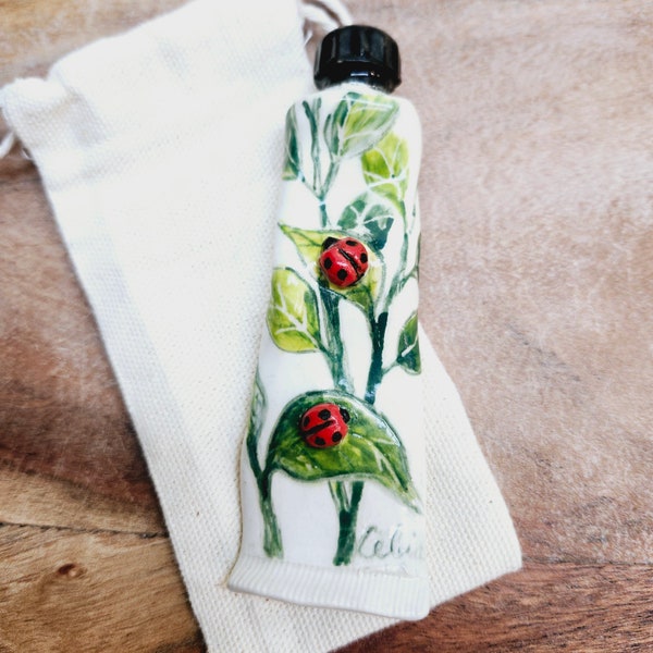 Paintbrush holder, 3D ceramic hand painted bugs brush rest shaped paint tube, gift for watercolor, oil, acrylic painting artist, handmade