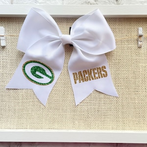 Packers hair bow, girls packers hair bow, bow for girls packers, greenbay bow, green bay packers