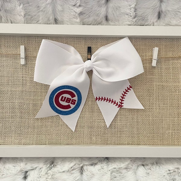 Girls softball bow, Chicago hair bow, hair bow for girls, little league hair bow