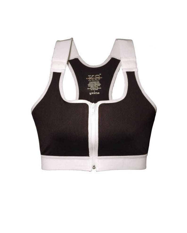 Black Yoga Bra Karlee Smith Activewear Lounge Bra Nursing Bra Comfort Bra Front Close Bra Black Surgical Support Snap Bra