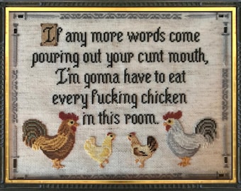 Game of Thrones Inspired - Cross Stitch PATTERN ONLY - The Hound Eats Your Chickens