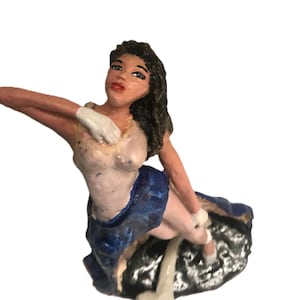 Handmade Ceramic Collective  Ballerina  Pipe Holder with Pipe, Original Piece Handmade by Gennaro Rango, the Original piece.