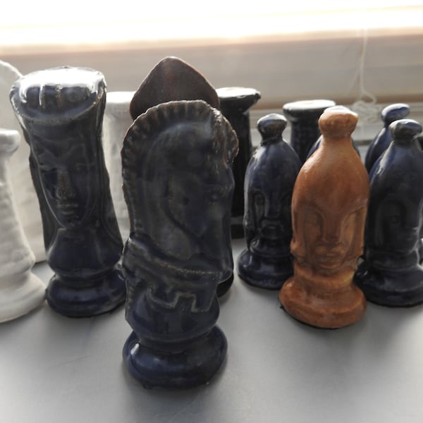 Handmade Ceramic Chess Sets, Pieces