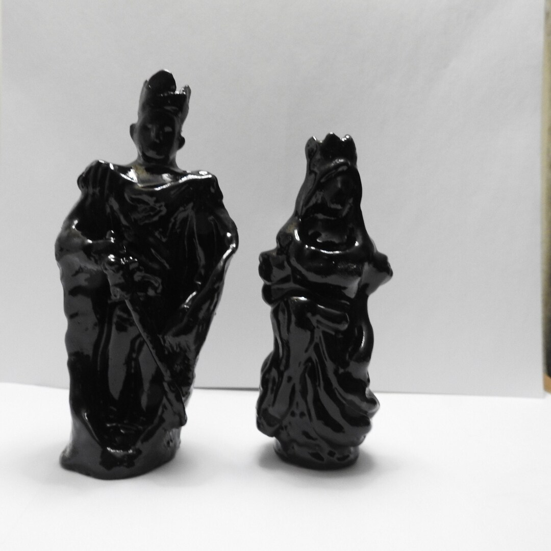 Handmade Ceramic Black King and Queens Chess Pieces One of a Etsy