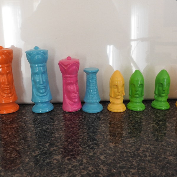 Handmade Duncan Pastels Chess Pieces