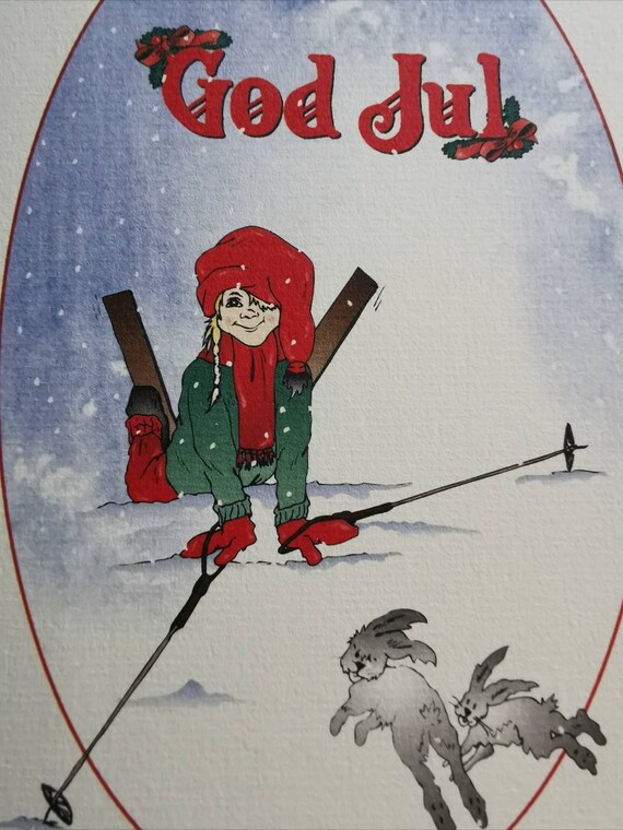 Vintage Norwegian Christmas Card | Etsy
