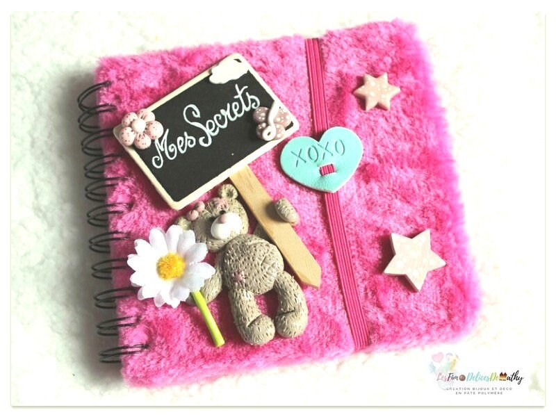 Secret Notebook Girl Bear In Fimo Intimate Diary Girl Bear Etsy