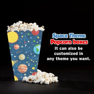 Ruimtethema popcorndoos buitenruimte gepersonaliseerde popcorndoos feestartikelen hamburgerdoos frietjes doos ruimte gunsten verjaardag ruimte decoratie feest