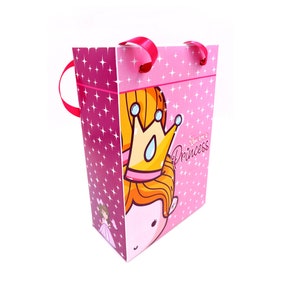 Princess gift bag princess treat bag birthday party favors bags princess goodie bags birthday bag pink personalized customized bag castle
