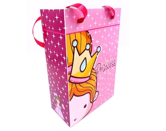 Personalized Princess Party Favor Bags: Pink Castle Goodie Bags