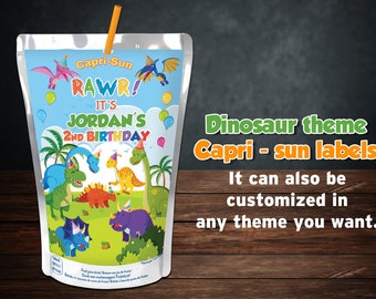 Dinosaur Rawr Capri Sun Labels: Birthday Party Favors (Digital File)