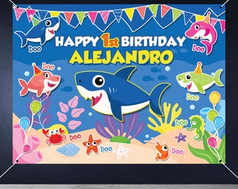 Baby Shark Banner Baby Shark Backdrop Para Nino Nina Etsy Baby Shark Banner Baby Shark Backdrop Para Nino Nina Etsy
