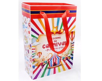 Carnival favor bags for carnival theme party gift bags birthday treat bags carnival birthday goodie bags personalized favor bags