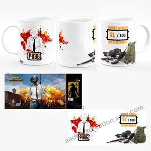2 PUBG theme Personalized sublimation 11oz mug template image transfers designs Digital designs downloads battlegrounds returngift