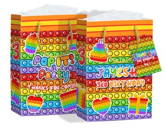 Sacchetti personalizzati per bomboniere di compleanno Pop It: sacchetti per dolcetti personalizzati