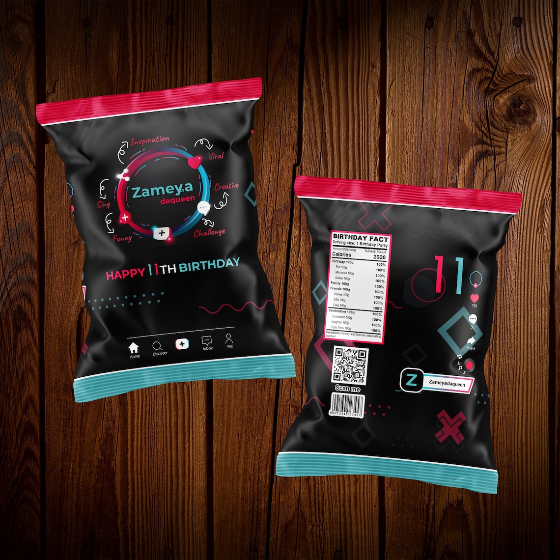 Tik Tok Chips Bag Tik Tok Chips Birthday Chip Bags Boys Girls Etsy