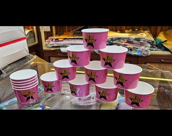 Custom Theme Ice Cream Cups: Personalized Party Favor Supplies