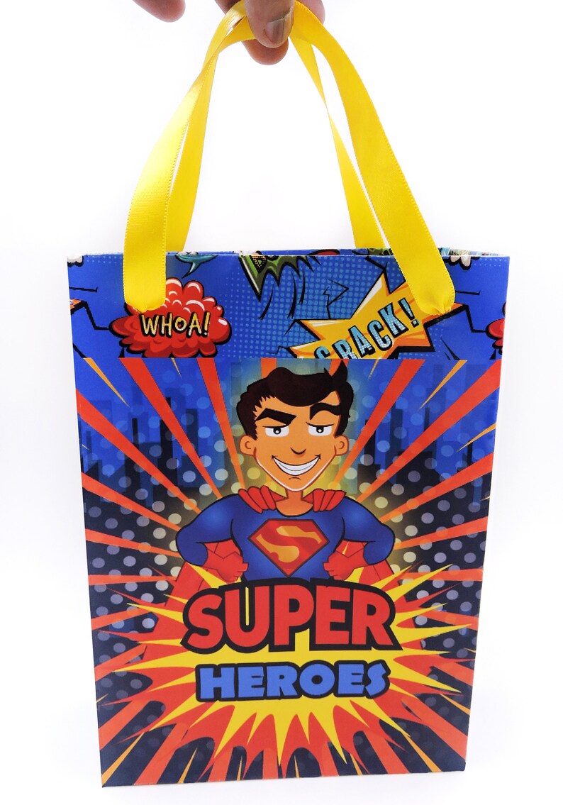 Super Hero Gift Bag Personalized Superhero Treat Bags Paper Etsy UK