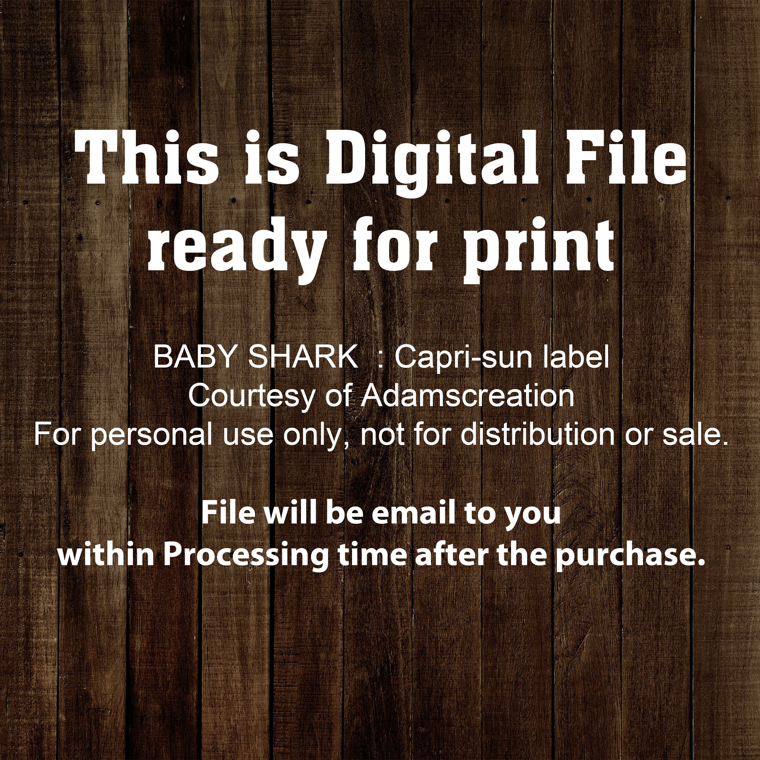 Shark Baby Caprisun Label Wrapper Shark Party Favors Boy
