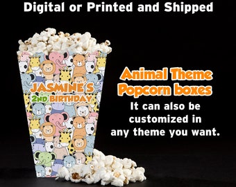 Animal popcorn box animal theme popcorn boxes party favors burger box fries box personalized pop corn boxes favors birthday decoration party