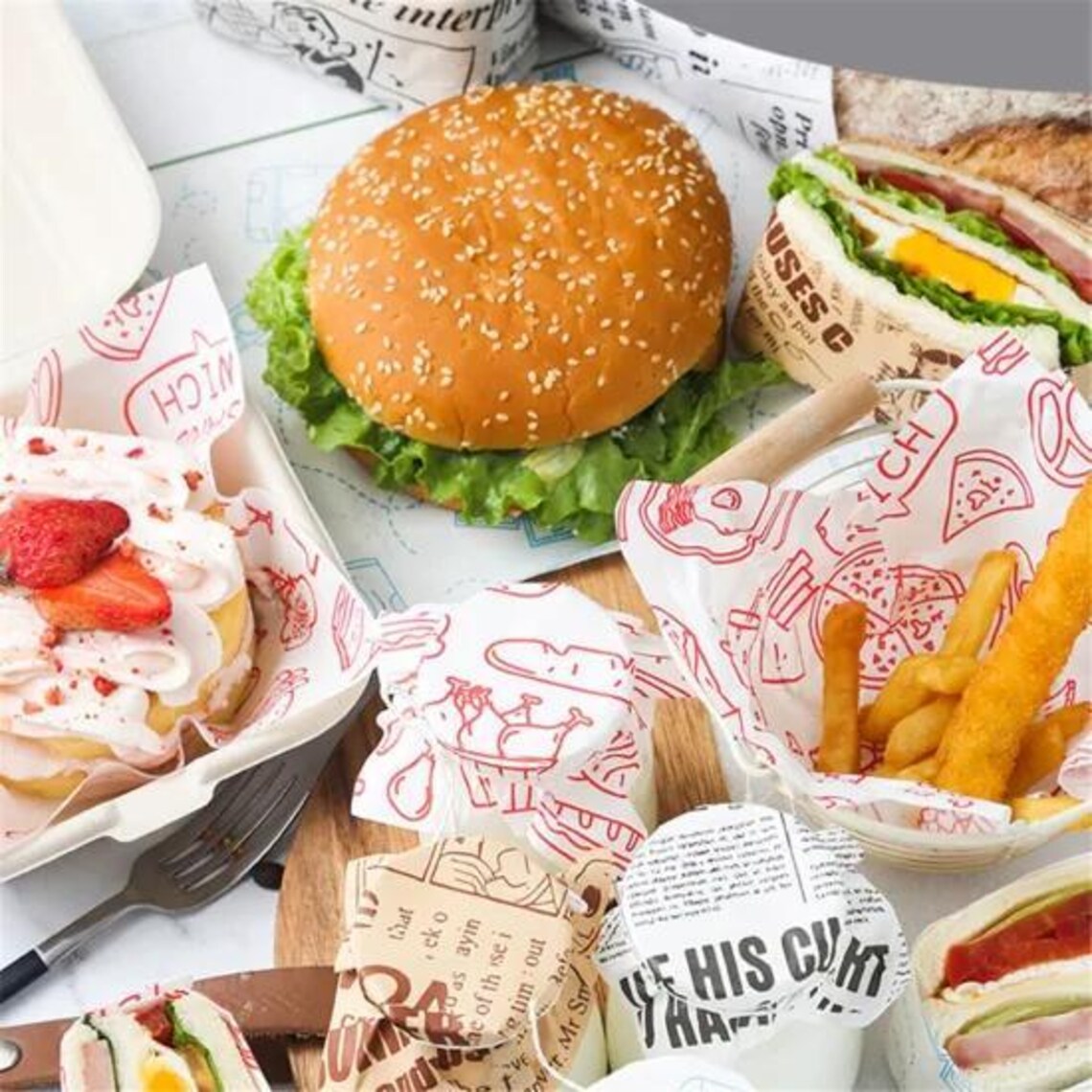 Custom Printed Deli Paper: Food Safe Sandwich Wrap, Greaseproof - Etsy