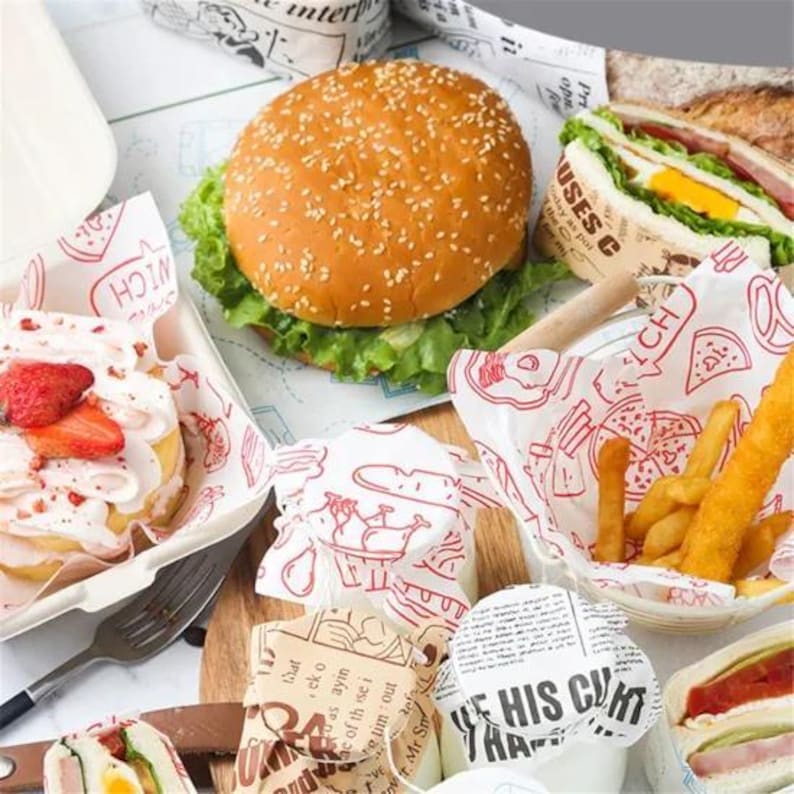 Custom Printed Deli Paper: Food Safe Sandwich Wrap, Greaseproof - Etsy