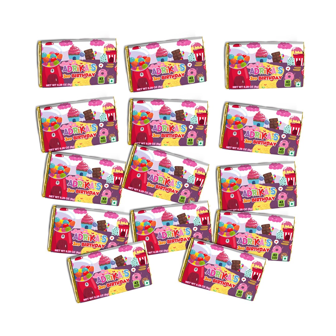 Candyland Theme Mini Chocolates Pack Homemade Candy Mini Bars Candy