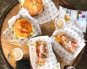 Papel para charcutería impreso personalizado: envoltura para sándwiches apta para alimentos, resistente a la grasa